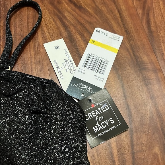 3/$30 NWT California Waves Bandeau top sparkle Medium - Picture 4 of 9